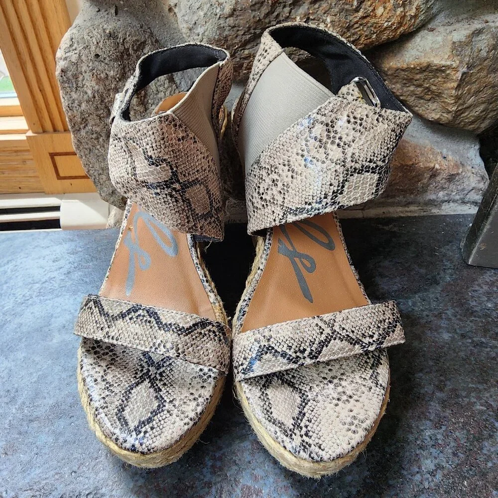 Rebels Kabuki Wedge Snakeskin Sandal Size 7.5